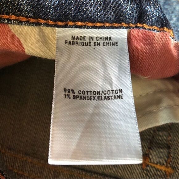 Lucky Brand Sz 4/27 Blue Denim Faded Whiskering Raw Hem Short Inseam Jeans - Picture 8 of 8